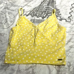 yellow cropped tank top